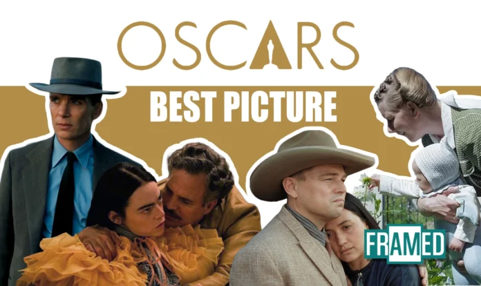 Best Picture Oscar 2024: la selezione della redazione di FRAMED Magazine. Grafica di Andrea Menghini