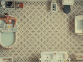 Benicio Del Toro in La trama fenicia di Wes Anderson. Credit: Courtesy of TPS Productions/Focus Features (c) 2025 All Rights Reserved.