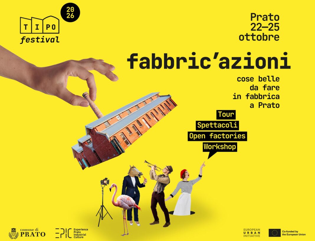 Locandina Fabbric azioni_orizzontale Festival di turismo industriale "Fabbric'azioni" (22-25 ottobre, Prato)